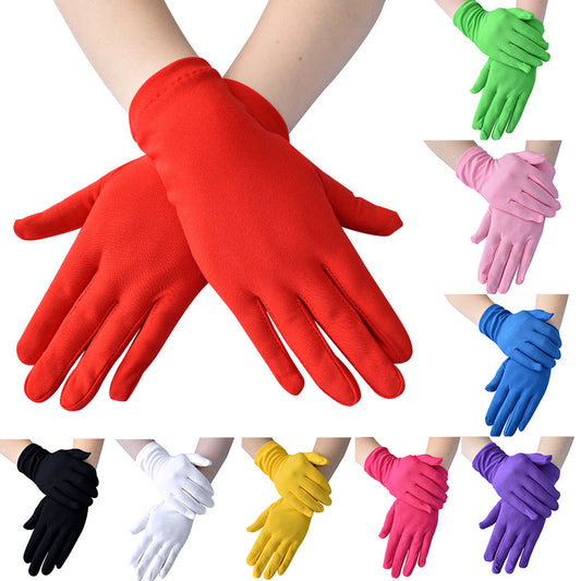 Spring And Autumn New Women's Hand Guard Milk Silk Satin Stretch Gloves