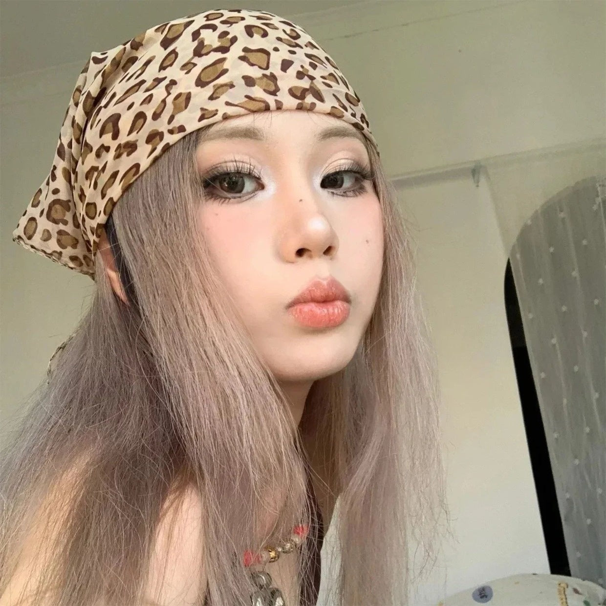 Retro Leopard Headscarf Women Girlhigh Quality Comfortablehe