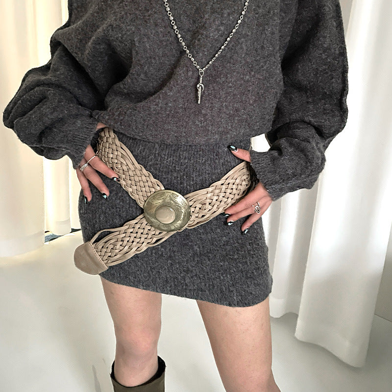 Bohemian Wide Woven Belt Women