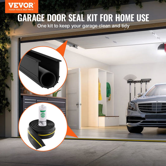 VEVOR Garage Door Threshold And Bottom Seals Kit 10 FT Universal Waterproof PVC