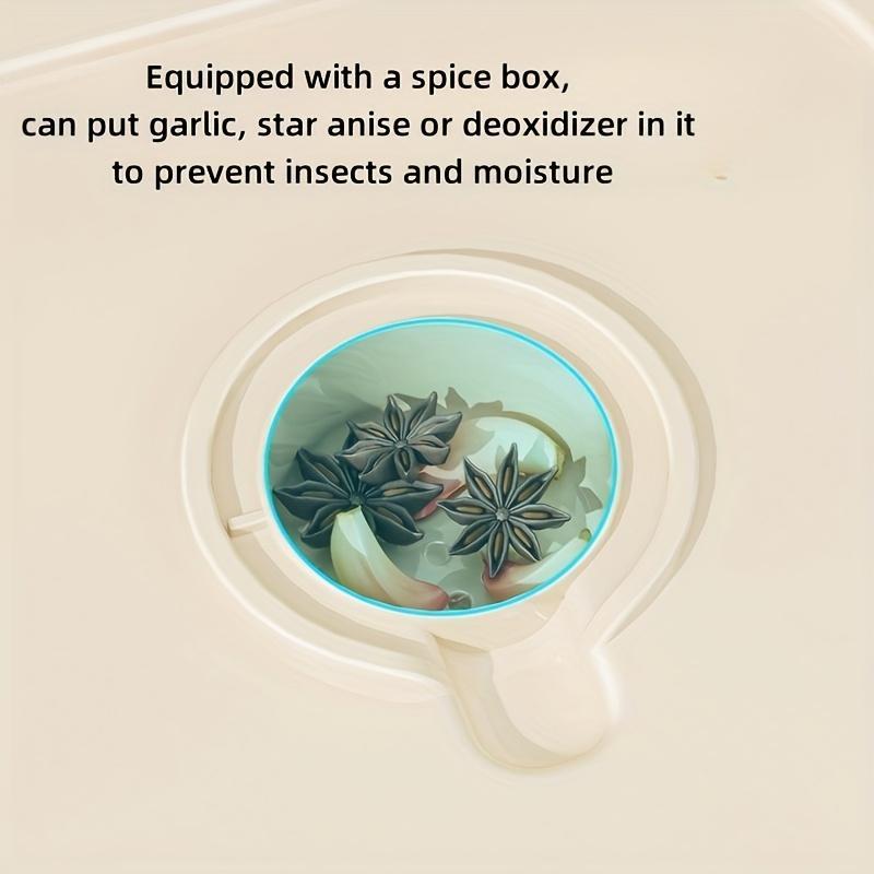 Automatic Rice Dispenser With Cup, Large Capacity Moisture-proof And Insect-proof Sealed Rice Storage Container, Suitable For Rice, Grains, Flour, Pet Food And Other Kitchen Supplies, Holiday Decorati