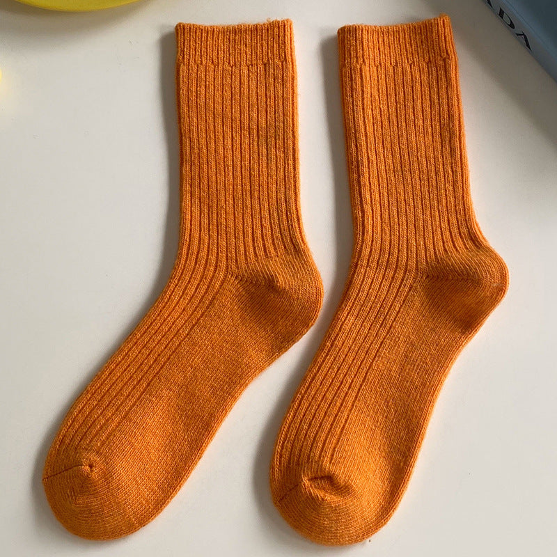 Women's Japanese-style Solid Color Wool Socks