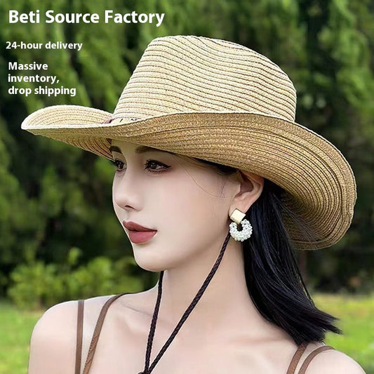 Retro Hand-woven Straw Hat For Men And Women