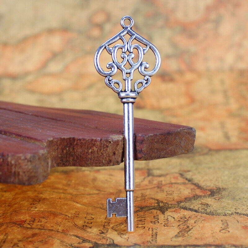 50X Santa Keys Charms Pendants Skeleton Tibetan Silver Large Xmas Charm Pendant