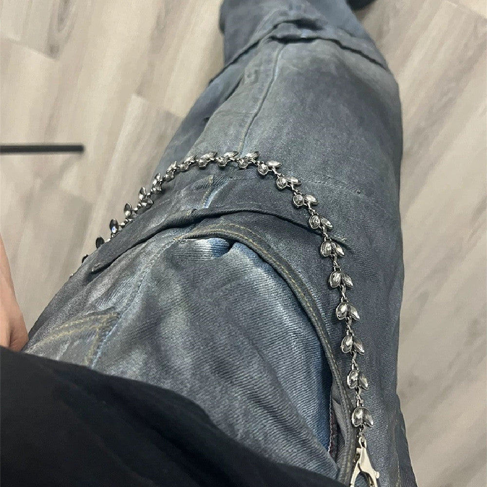 Spot Drill Long Chain Plus Lobster Buckle Fashion Clothing Bag Pants Decoration Accessories