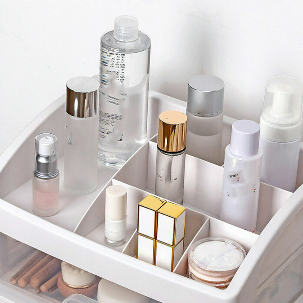 4 Tiers Makeup Storage Clear Box Desktop Cosmetic Stationery Drawers Organizer