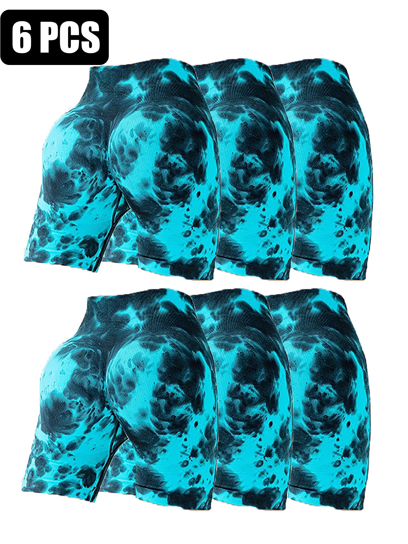 6PACK Solid-color High-waisted Three-inch Shorts