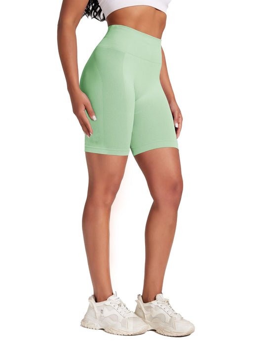 Yoga Pants - Five Points High Waist Seamless Solid Color Light Green
