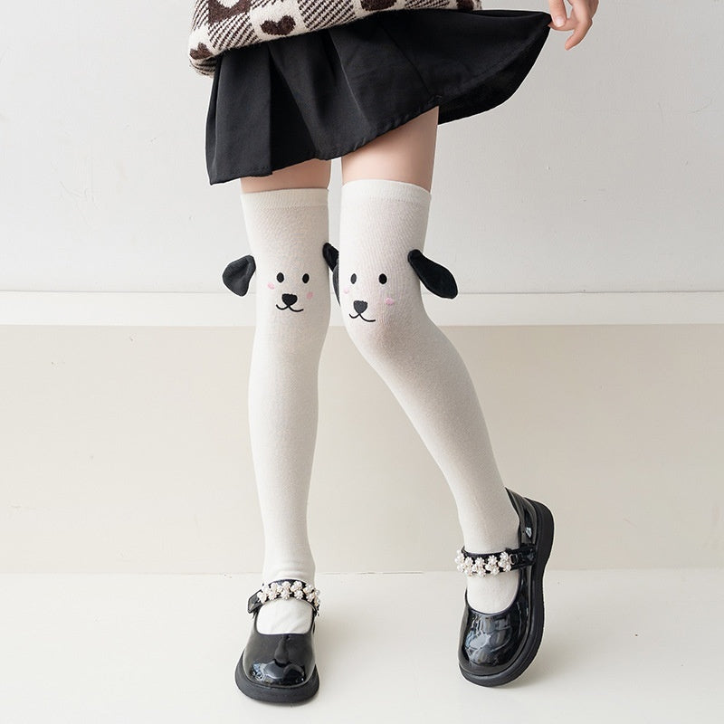 Cute Girl Cartoon Unique Panda Puppy Bunny Princess Style Long Socks
