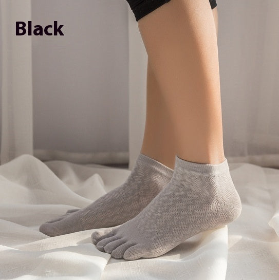 Women's Thin Summer Pure Cotton Toe Socks Plain Toe Socks
