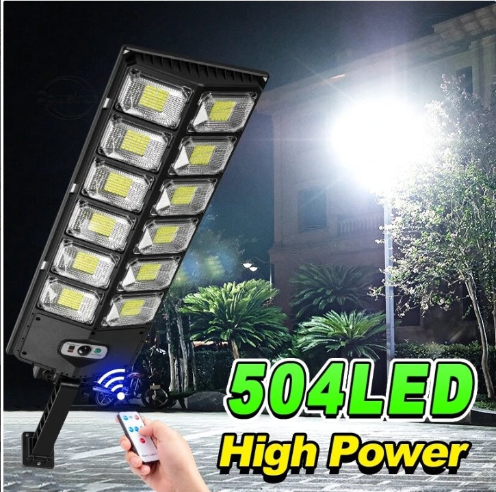 Commercial  504 LED Outdoor Dusk To Dawn Solar Street Light Road Lamp