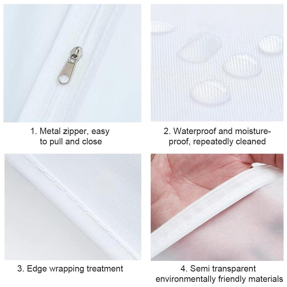 5-10-20 X Clear Polythene Garment Covers Suit Dress Coat Dust Protector Zip Bags