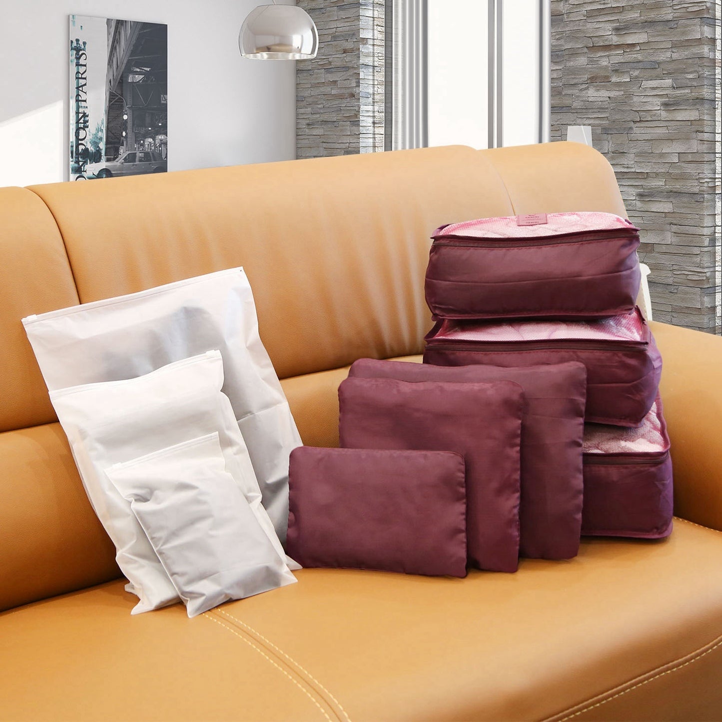 9Pcs Per Set Clothes Storage Bags Water-Resistant Travel Luggage Organizer Clothing Packing Cubes For Blouse Hosiery Stocking Underwear