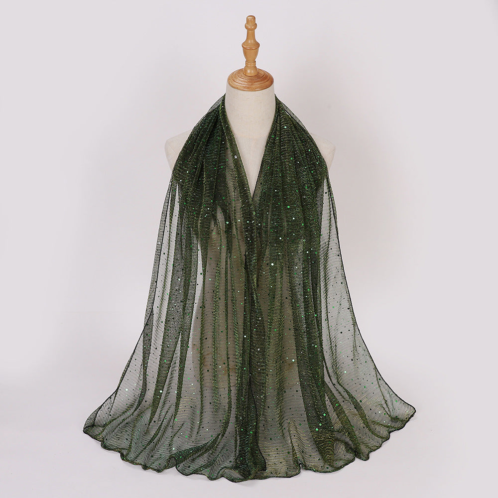 Closed-toe Sequined Shawl Scarf