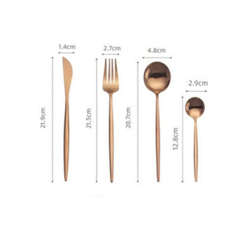 Matte Rose Gold Western Tableware Coffee Stirring Spoon