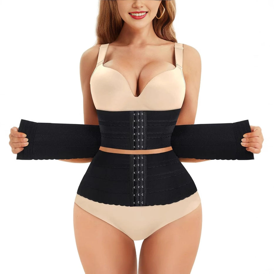 Women's Solid Color Simple Sports Belt Breasted Belly Contracting Waist Shaping Belt