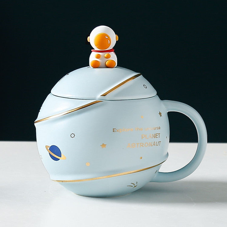 Creative Starry Ceramic Mug With Lid Spoon