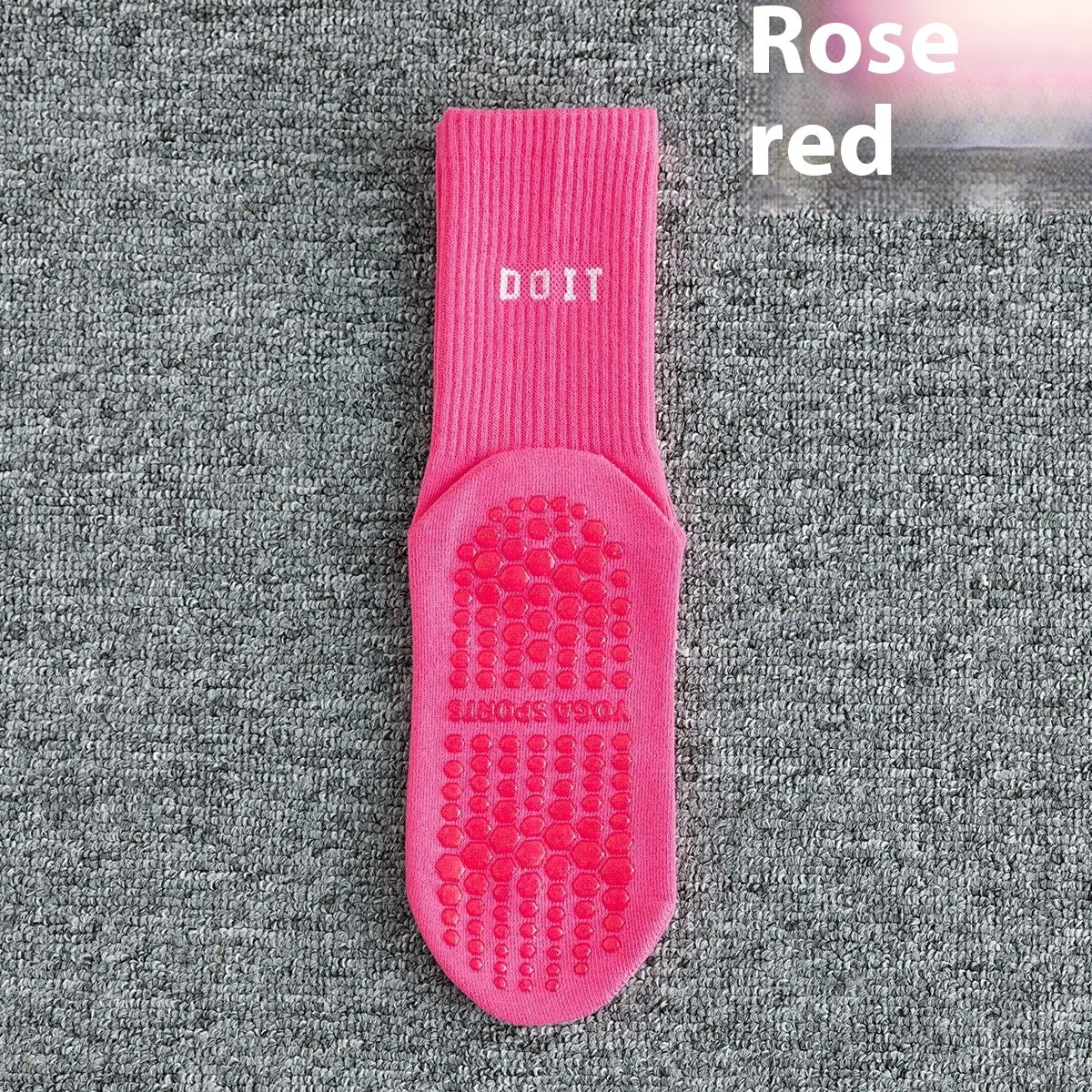 Women's Fitness Women's Socks Trendy Letter Mid-calf Yoga Socks Simple Non-slip Sweat-absorbent Breathable