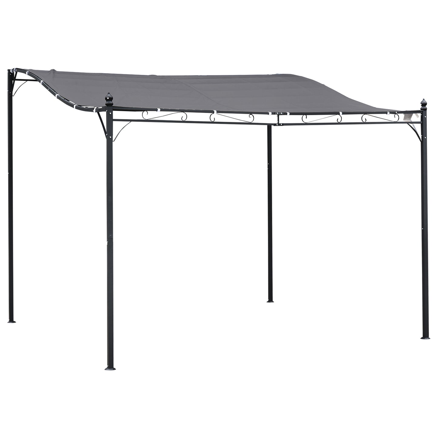 Weatherproof  Oasis 10x10 Gray Gazebo Canopy Shelter With Patio Flair