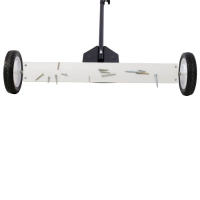 24' Rolling Magnetic Pick-Up Sweeper, Heavy Duty Push-Type With Release, For Nails Needles Screws Collection,30 Pound Capacity