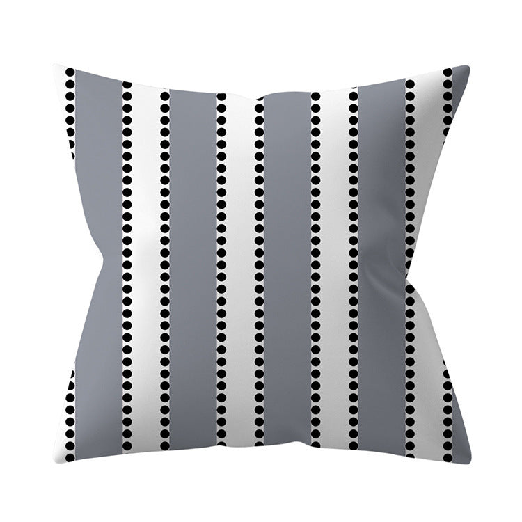 Gray Geometric Polyester Pillow Cover Cross-border Hot Sale Silver Gray Sofa Cushion Cushion Cover
