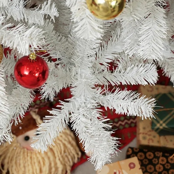 HOMCOM 9ft Tall Artificial Christmas Tree, Unlit Xmas Tree With 2132 Branch Tips, Auto Open, Steel Base, Holiday  For Home Office, White