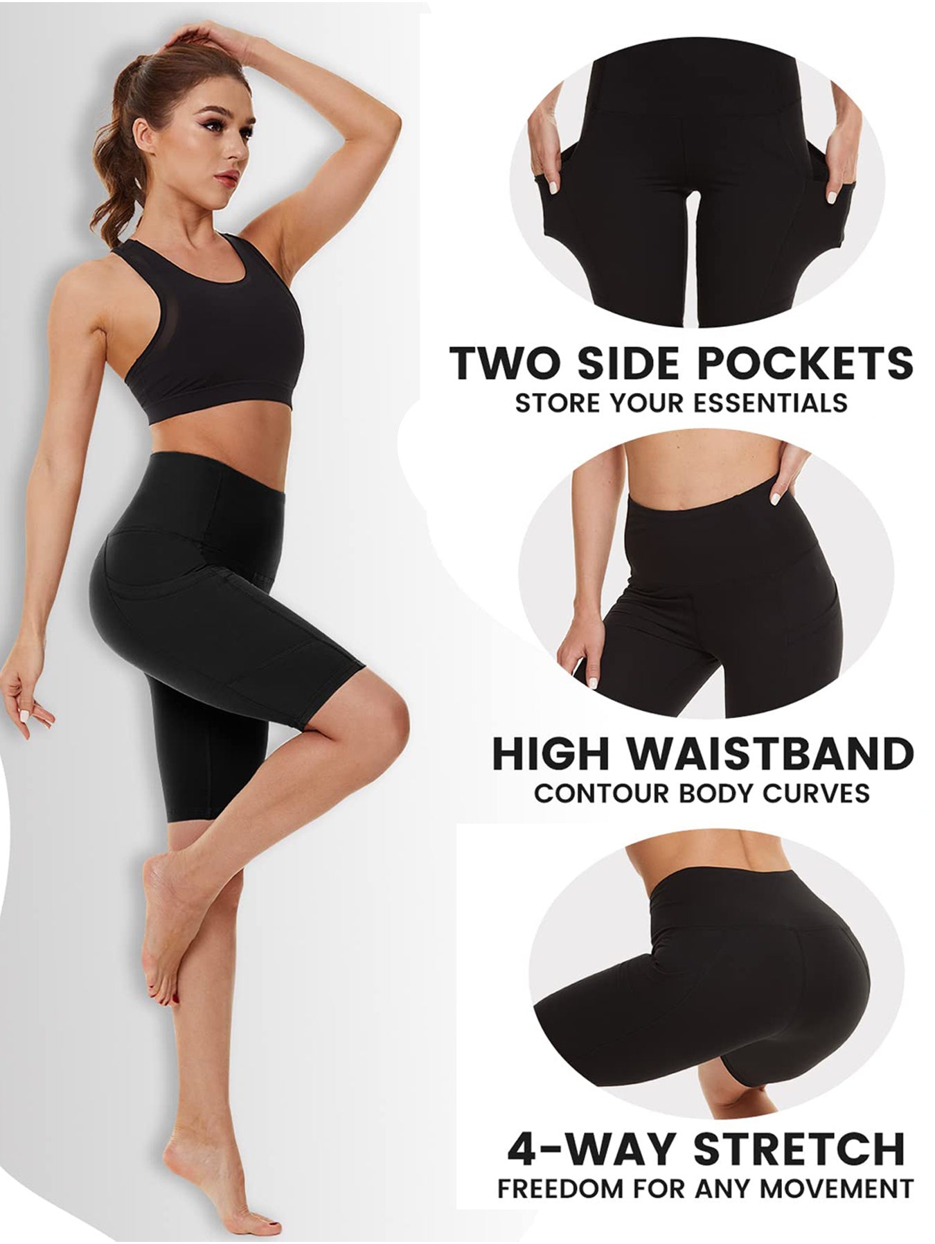 Yoga Pants - 5 Minutes High Waist M Size 3 BlackX3
