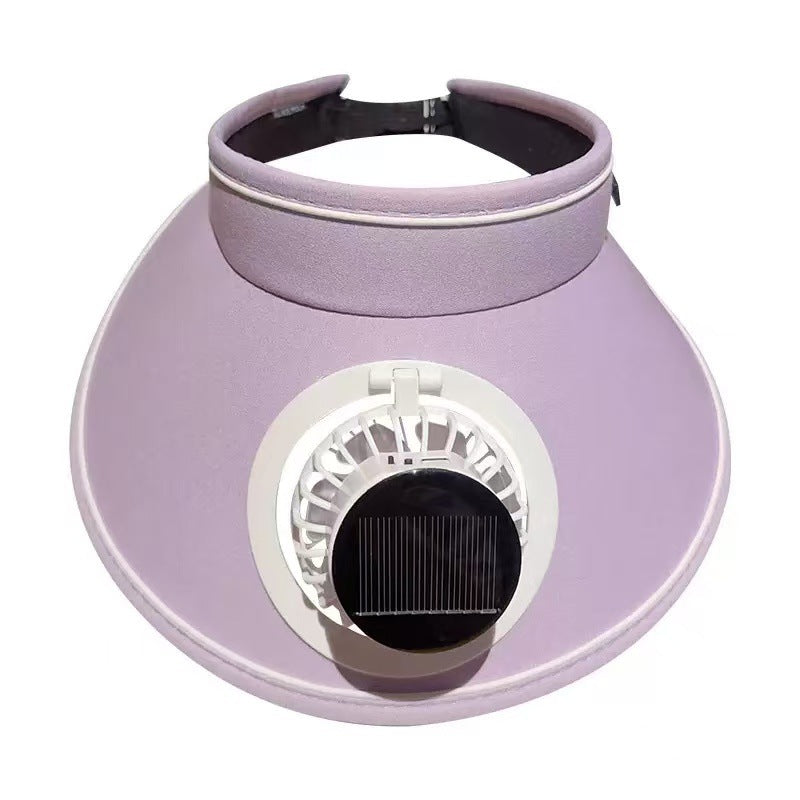 Summer Solid Color Solar Fan Cap Women's Multi-functional Outdoor