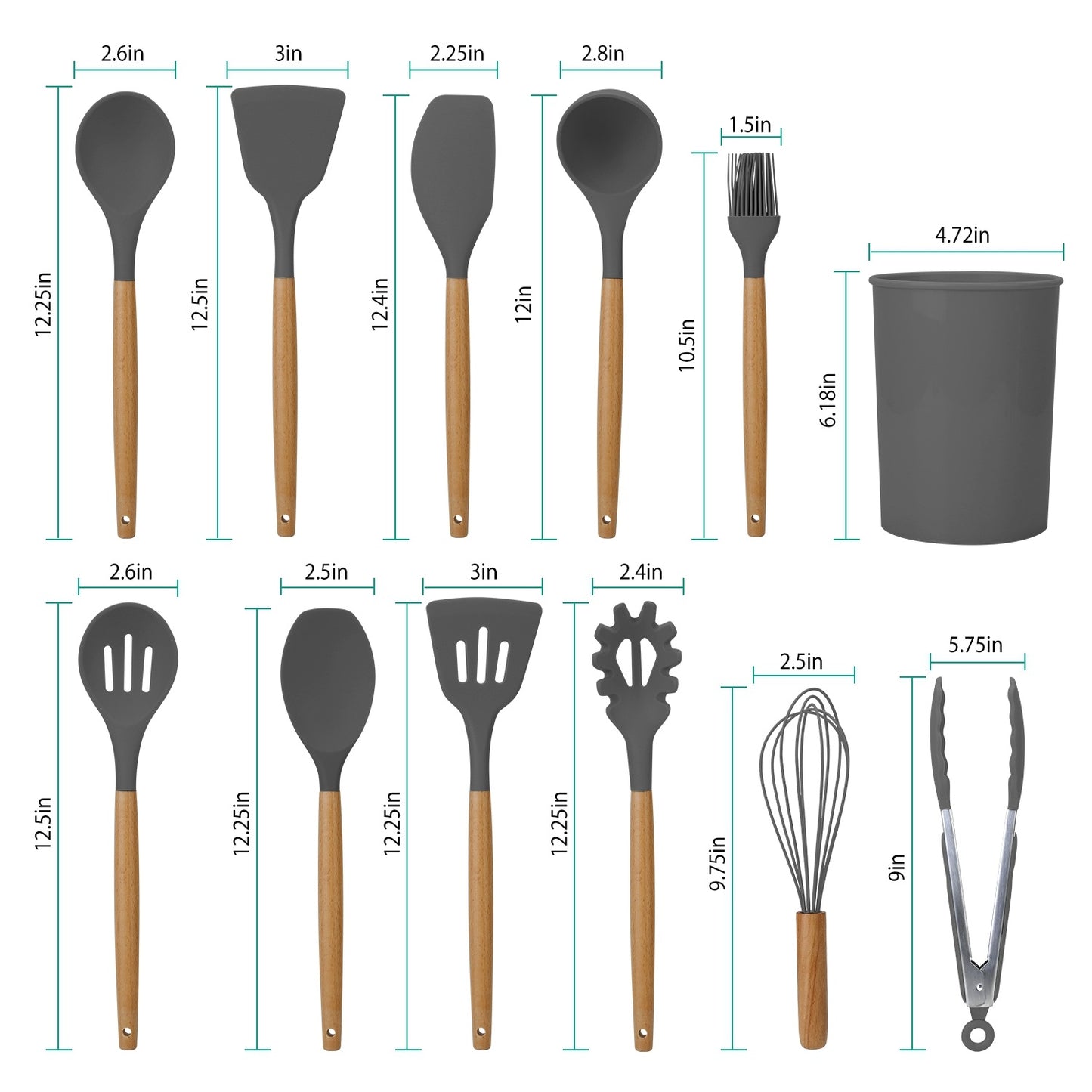 11 Piece Silicone Cooking Tool Set