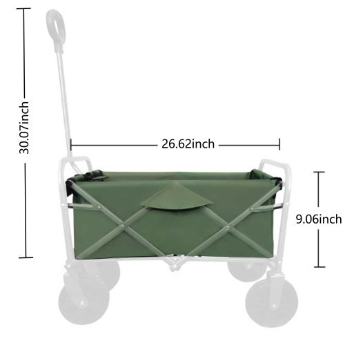 Collapsible Foldable Wagon Cart With Strapping System, Beach Wagon ,Utility Wagon Grocery Cart Camping Shopping Sports Gardeing Fishing Supports 225lbs, Green