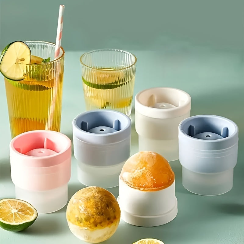 Silicone Freezer Press Sphere Ice Ball Maker Mold, Slow Melting Round Ice Cube Maker For Whiskey And Bourbon Silicone Ice Cube Tray