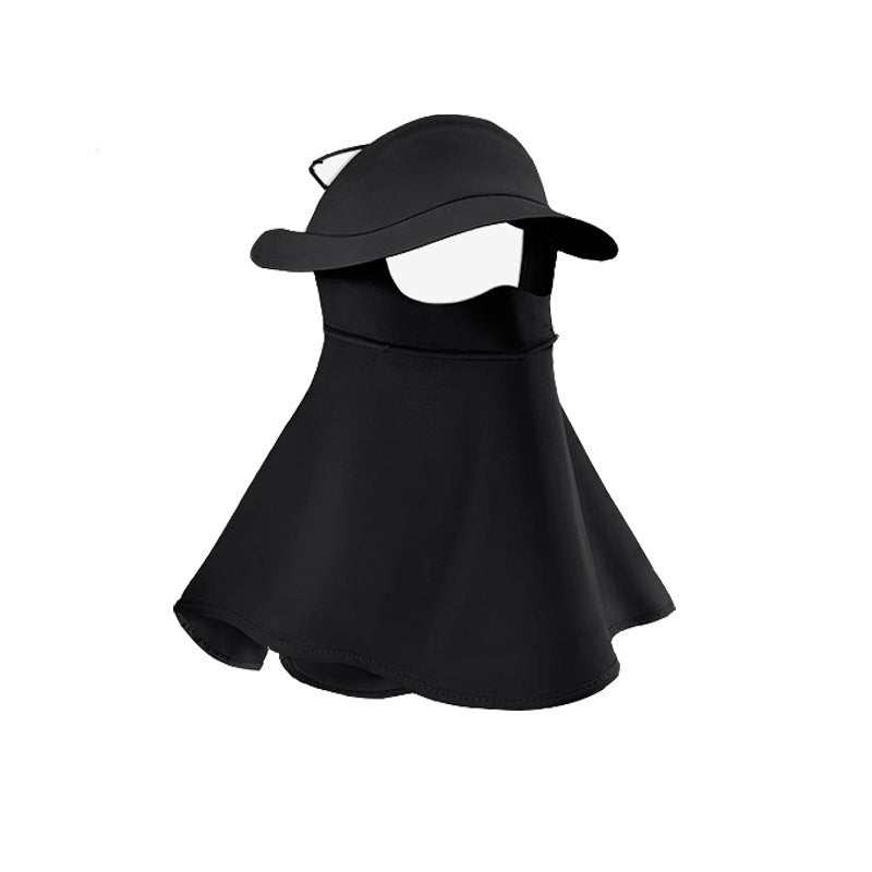 Vinyl Mask Soft Top All-inclusive Integrated Neck Protection Ice Silk UV-proof Outdoor Sun Hat