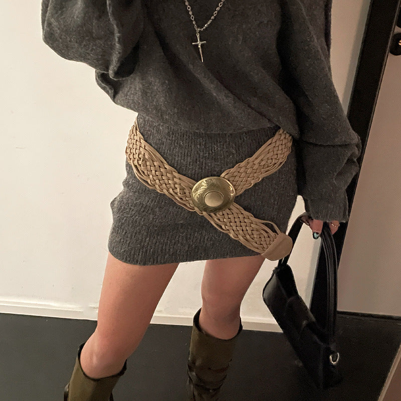 Bohemian Wide Woven Belt Women