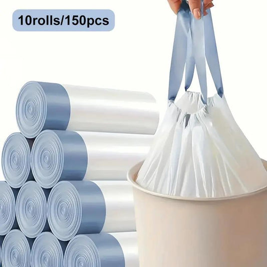 150pcs Extra Thick Leakproof Drawstring Garbage Bags Odorless Large Capacity Suitable For Kitchen