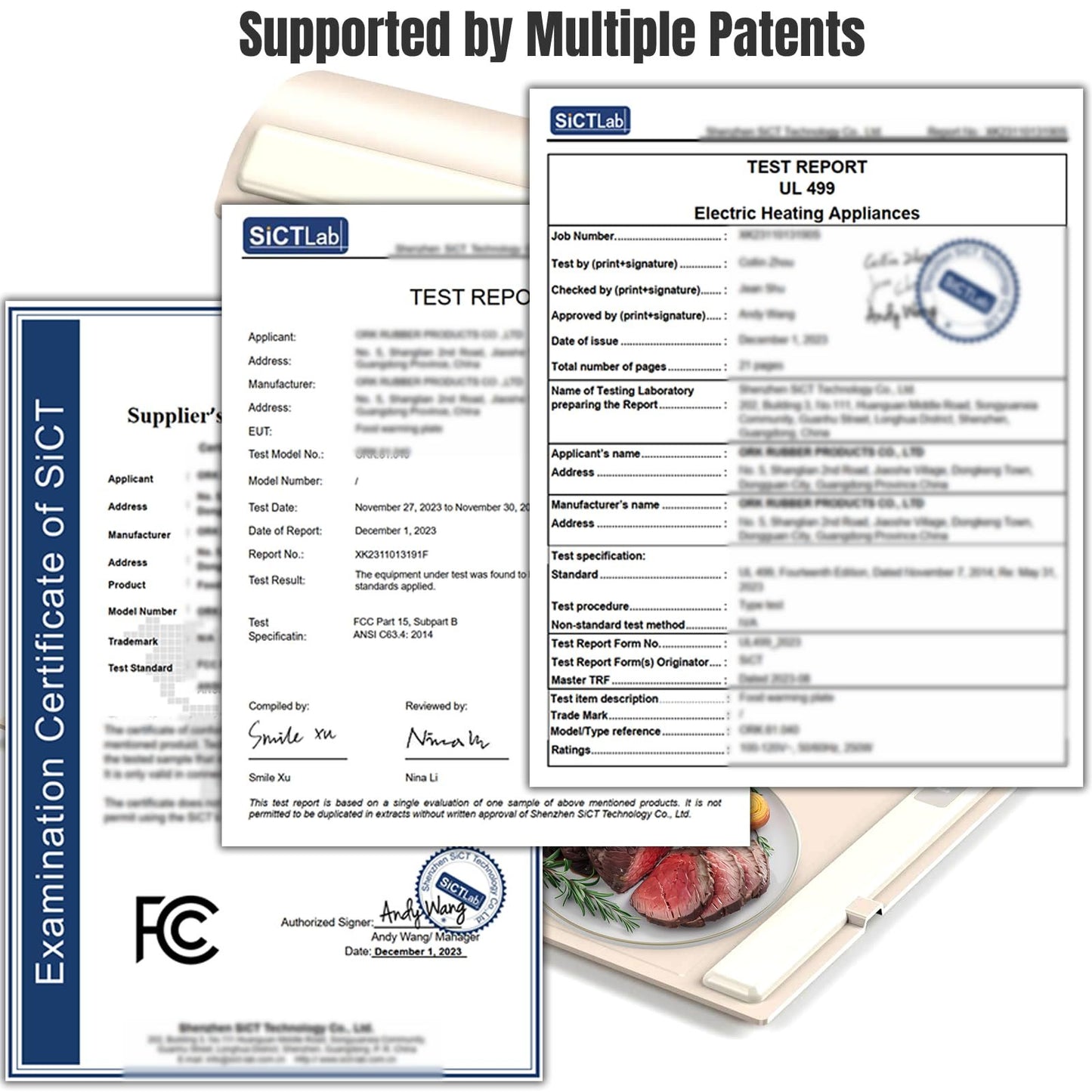 Food Warming Mat,Electric Warming Tray For Food,Foldable Warming Mat For Buffets Party And Daily Use,Silicone Heating Pad With 3 Temp Settings,Kitchen Gadgets Portable Hotplate