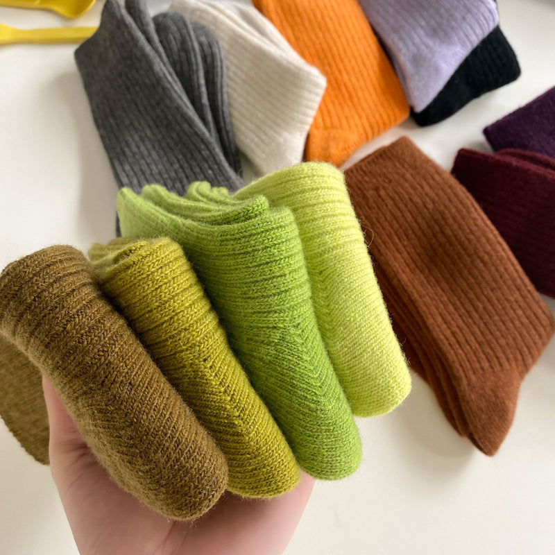 Women's Japanese-style Solid Color Wool Socks