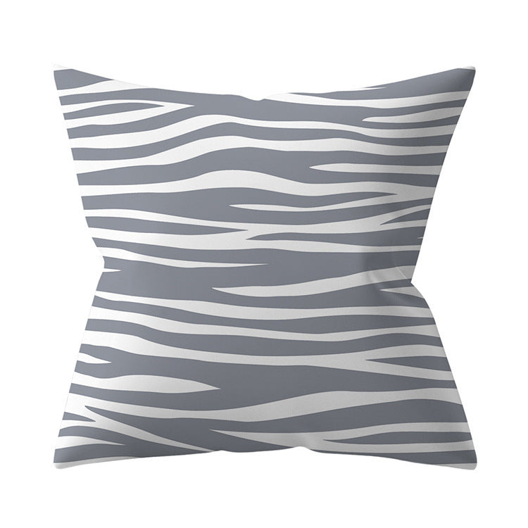 Gray Geometric Polyester Pillow Cover Cross-border Hot Sale Silver Gray Sofa Cushion Cushion Cover