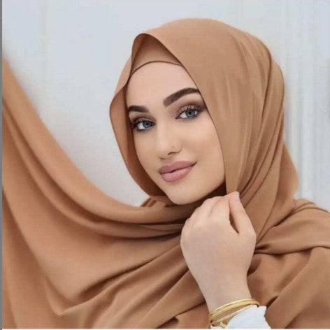 Modal Breathable Elastic Bucket Hat With Pearl Chiffon Scarf Headcloth