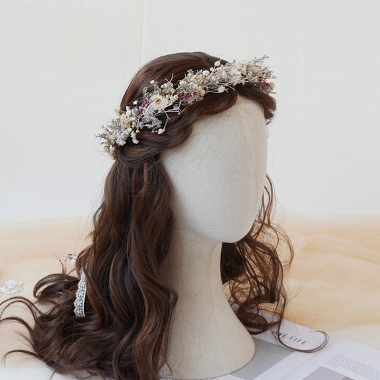 Baby Breath Crown, Dried Crown, Bride Crown, Wedding Crown, Daily Crown, Party Crown, Birthday Crown.