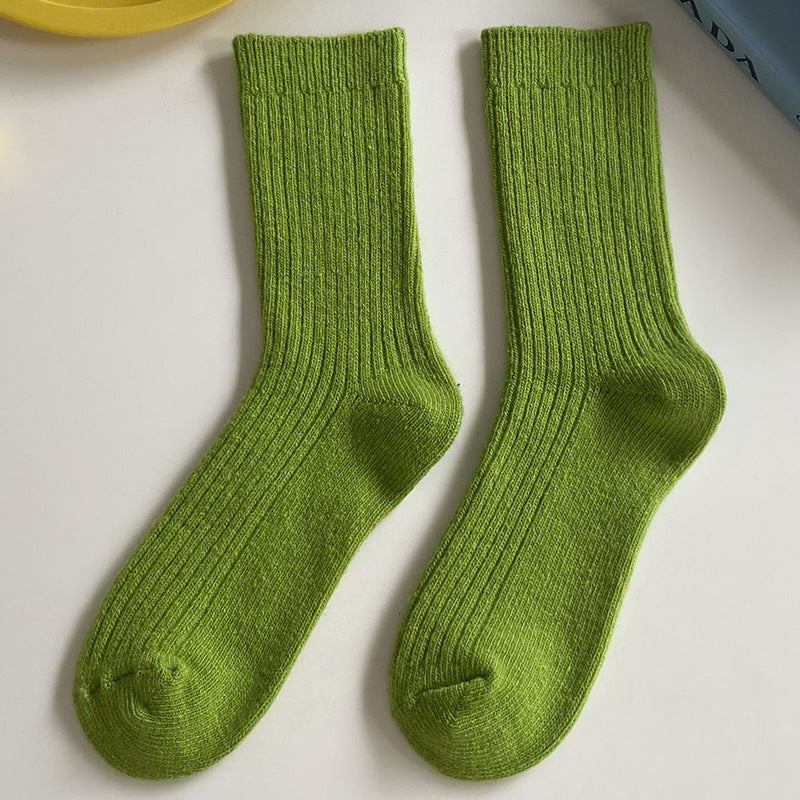 Women's Japanese-style Solid Color Wool Socks
