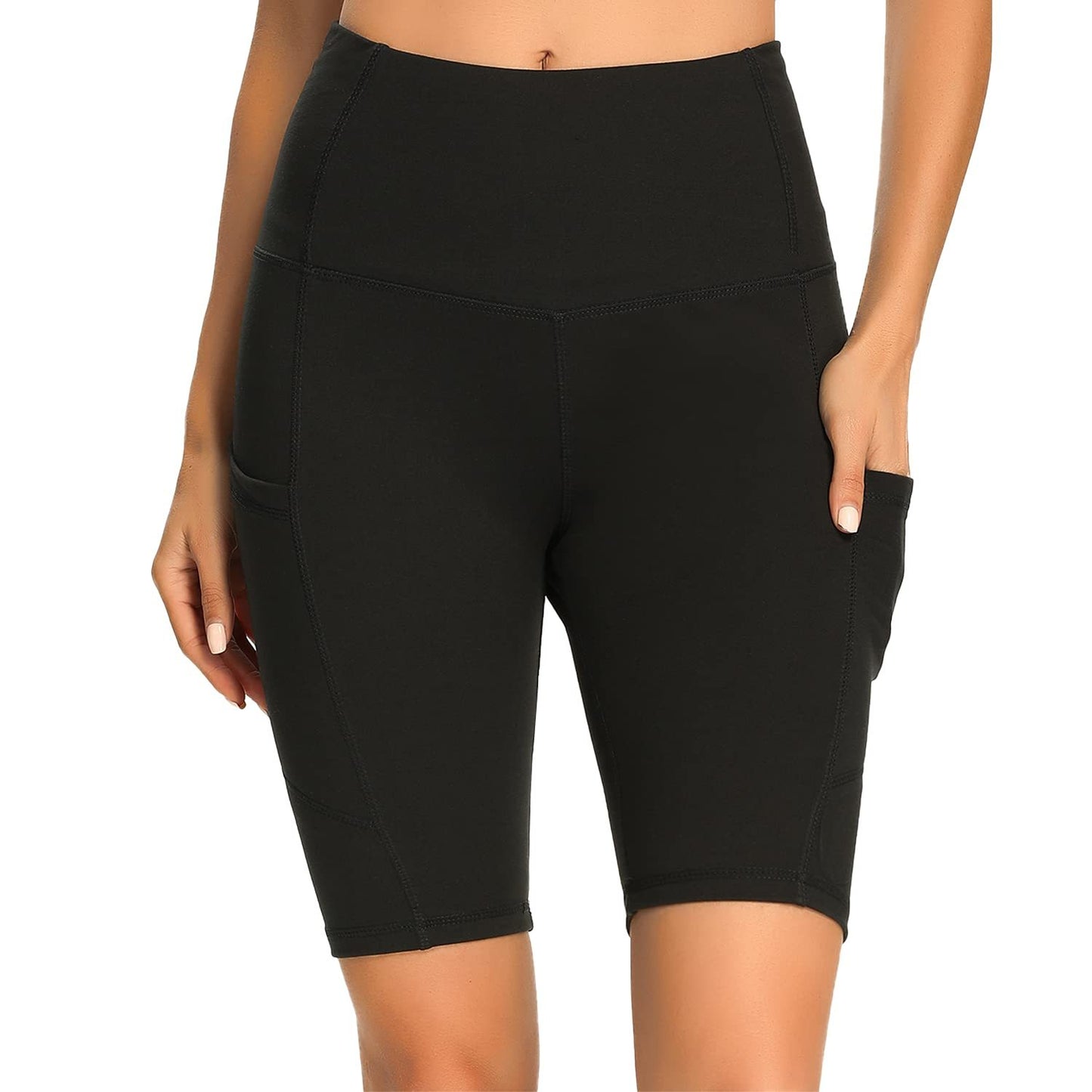 Yoga Pants - Five Points High Waist Solid Color Black