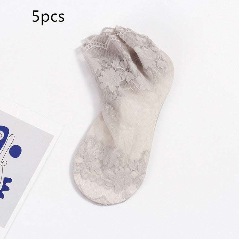 Women's Socks Thin Lace Lace Cotton Base