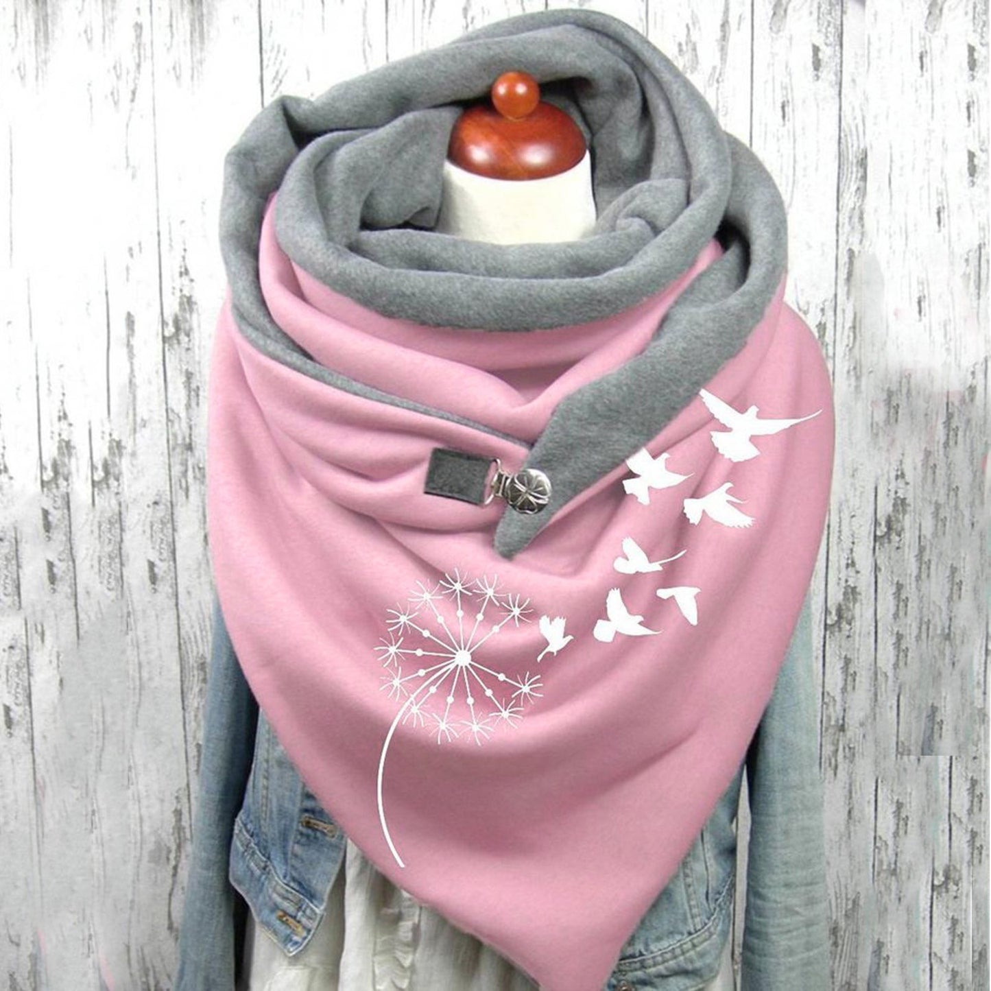Women's Cotton Malaysia Warm Button Scarf