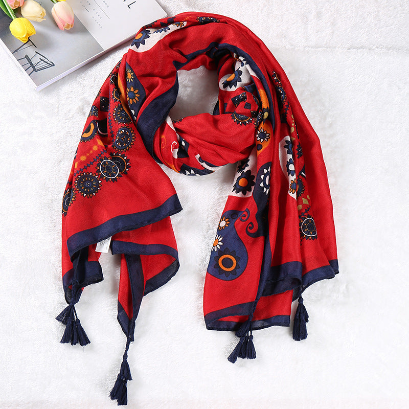 Ethnic Style Bohemian Oversized Sunscreen Beach Scarf