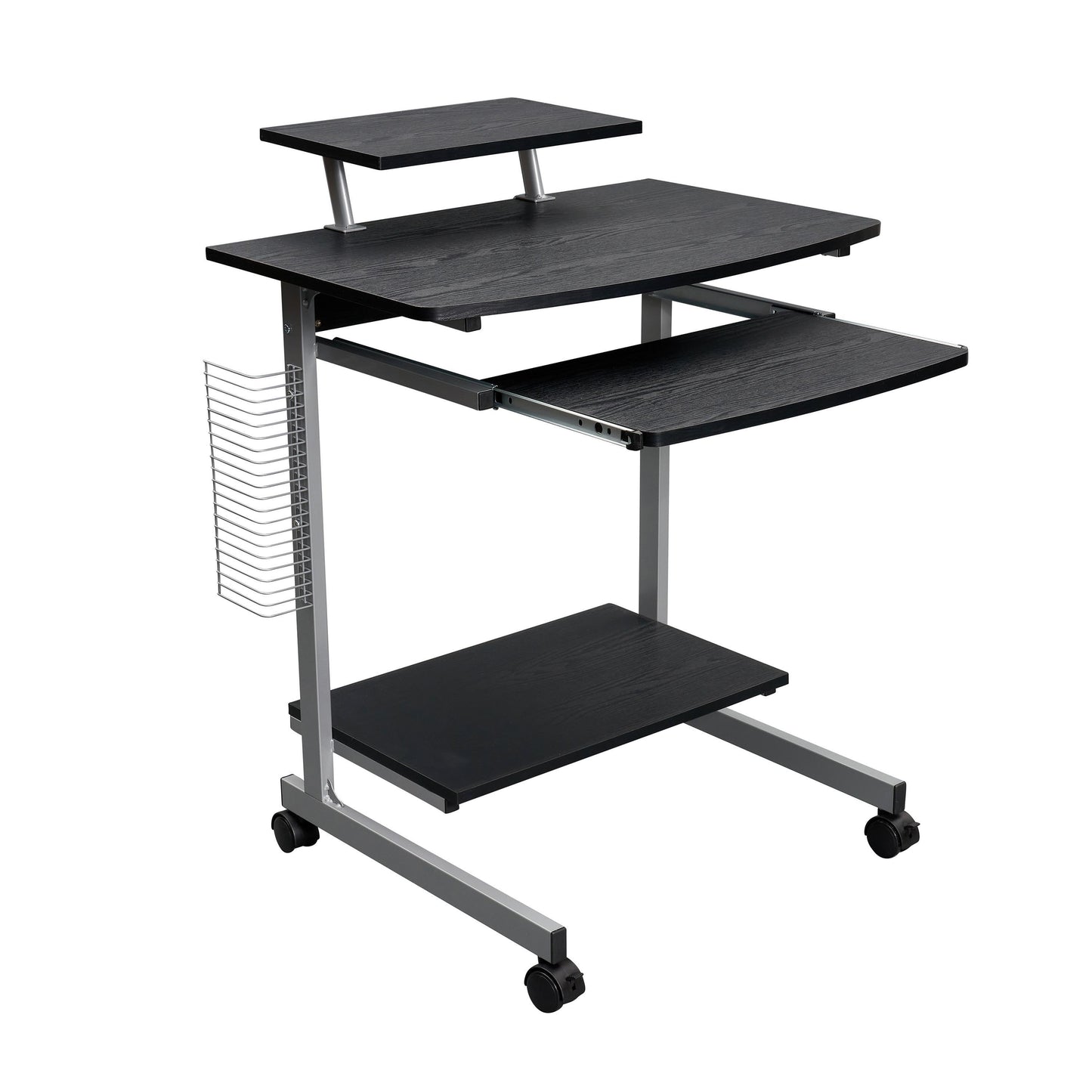 Compact Computer Cart With Storage Space, Dark Coffee Color,Prohibited Platform Amazon
