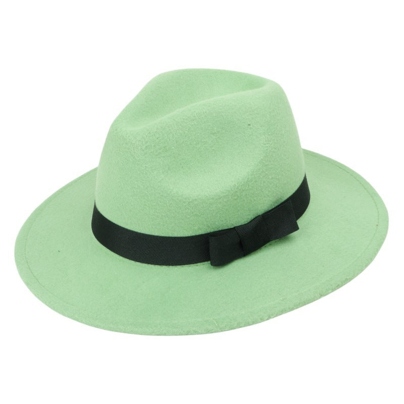 Woolen Fedora Hat Men's And Women's Big Brim Top Hat Felt Hat