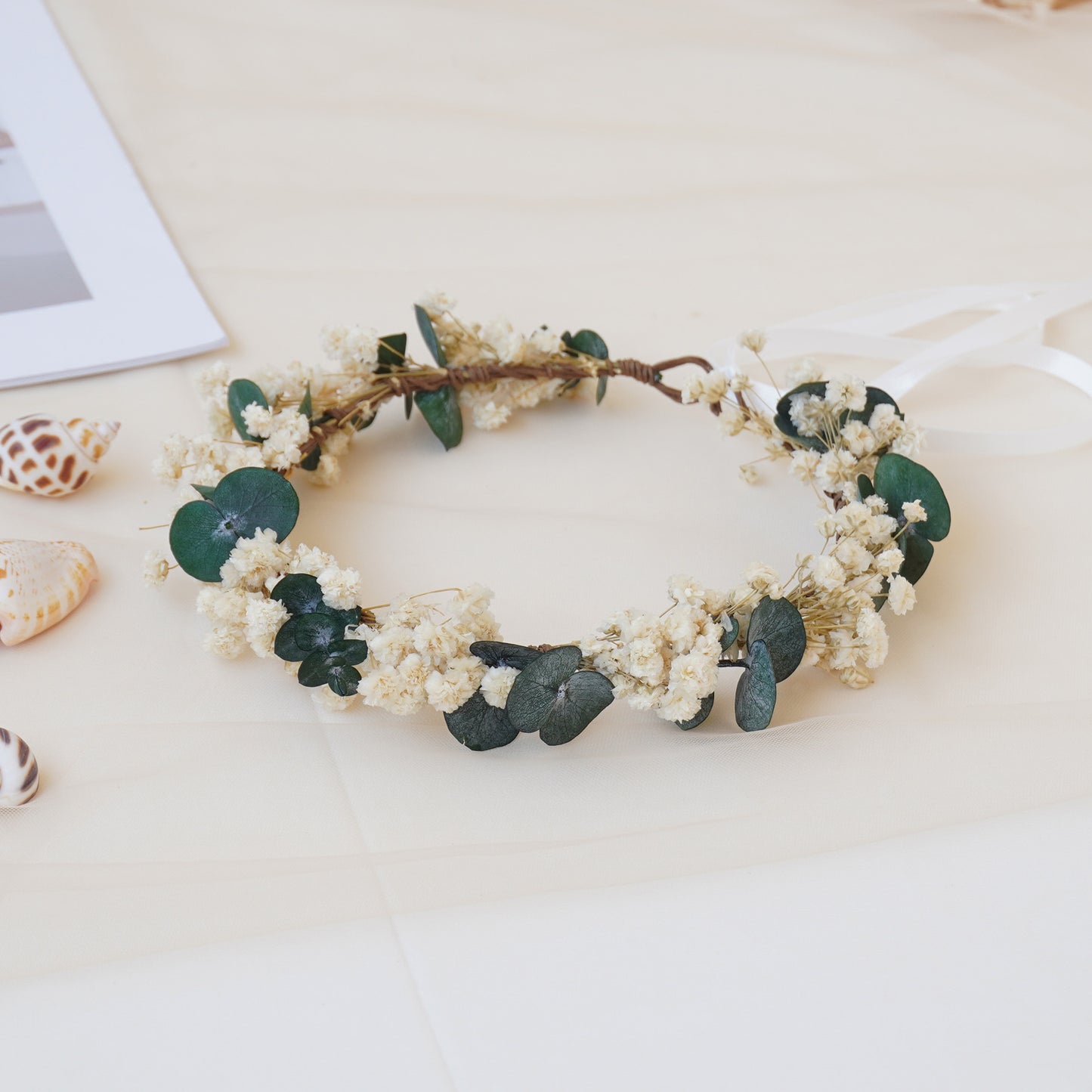 Baby Breath Crown, Dried Crown, Bride Crown, Wedding Crown, Daily Crown, Party Crown, Birthday Crown.