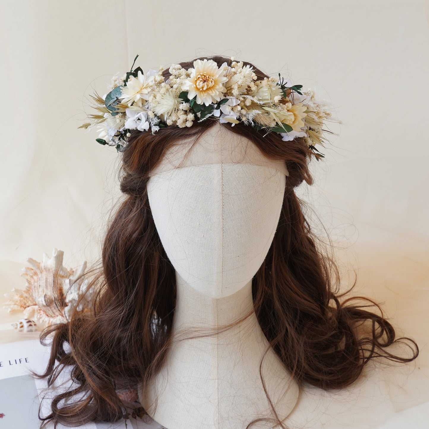 Baby Breath Crown, Dried Crown, Bride Crown, Wedding Crown, Daily Crown, Party Crown, Birthday Crown.