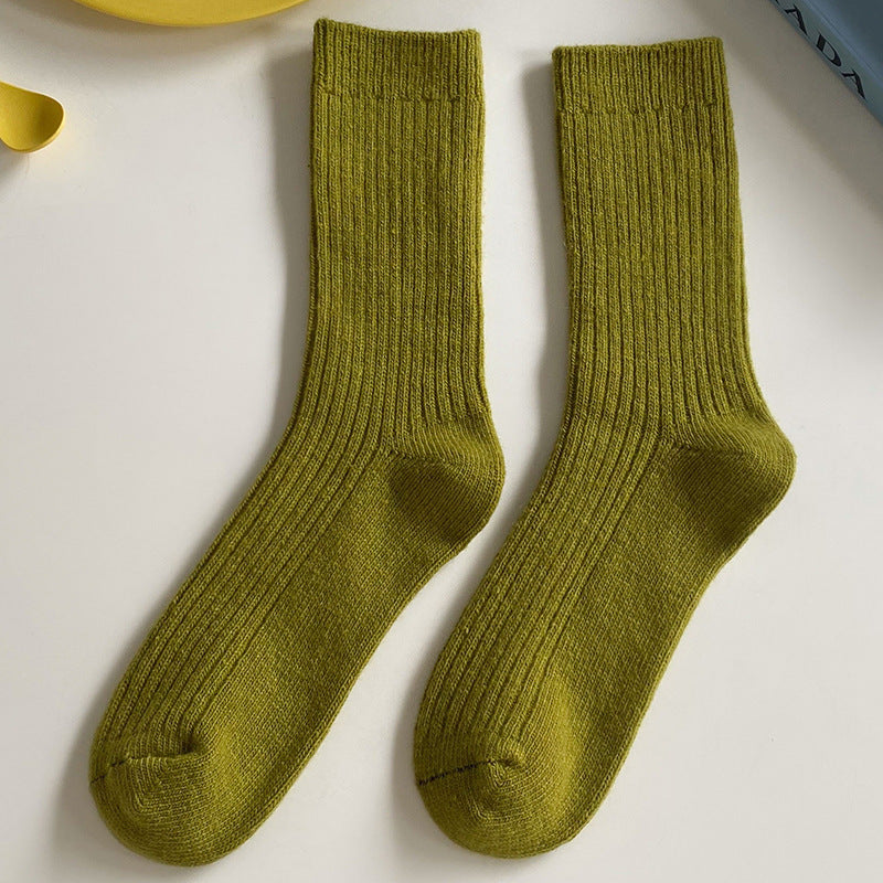 Women's Japanese-style Solid Color Wool Socks