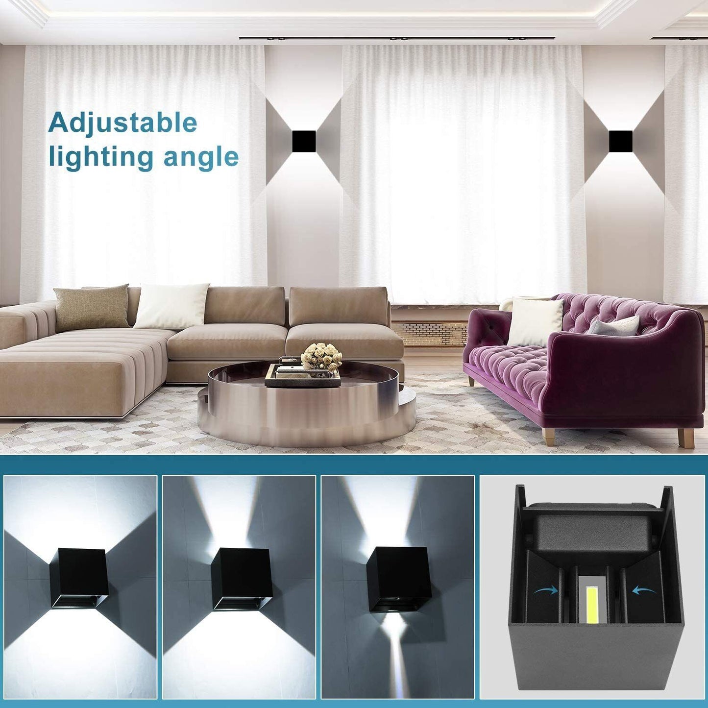 Modern LED Up Down Wall Lights Lighting Fixture Outdoor Indoor Lamp Lighting UK